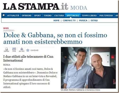 D&G la stampa
